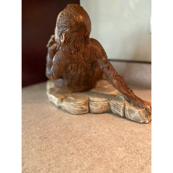Vintage Unique Lazy Monkey Figurine Bowl With Banana Snack Art - Picture 6 of 8